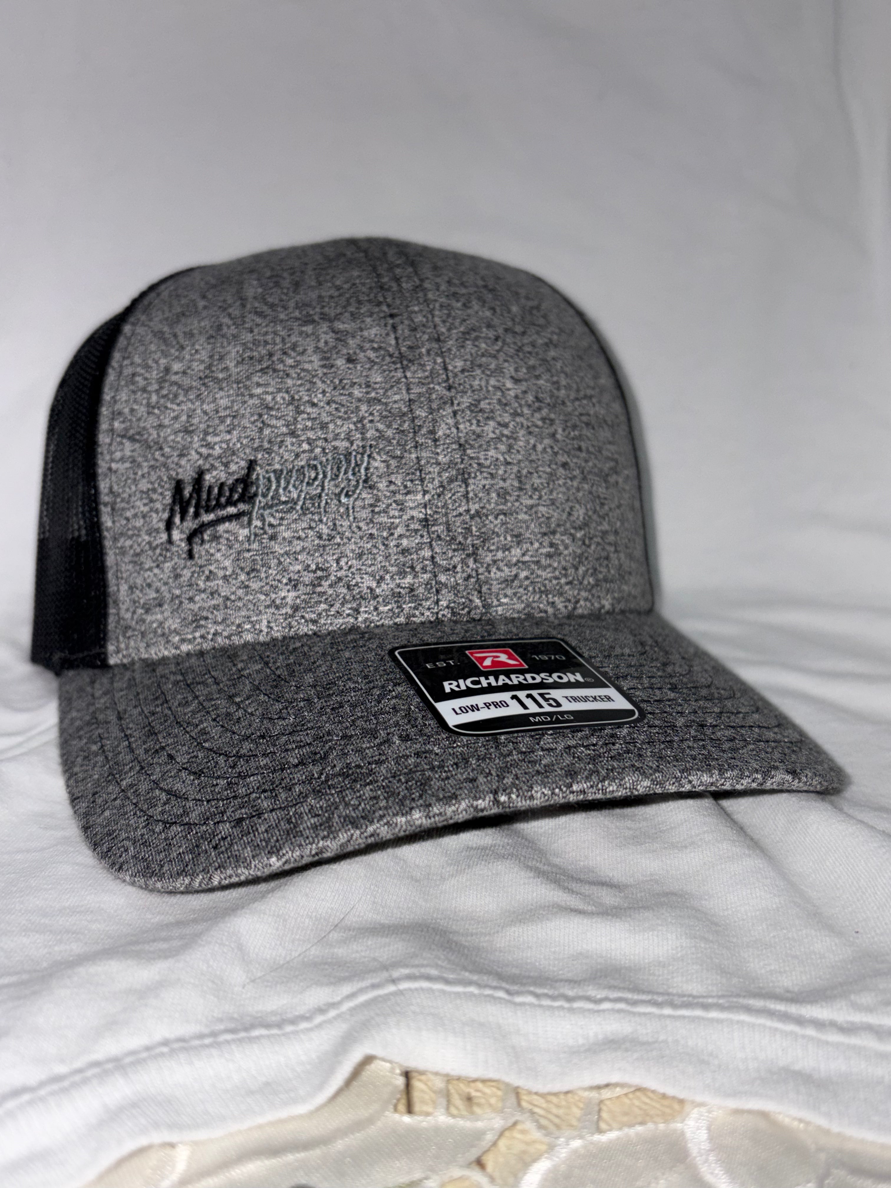 GREY AND BLACK MUDPPY HAT